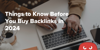 image of laptop with caption things to know before buying backlinks
