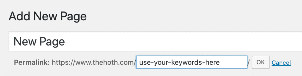 add new page section in wordpress