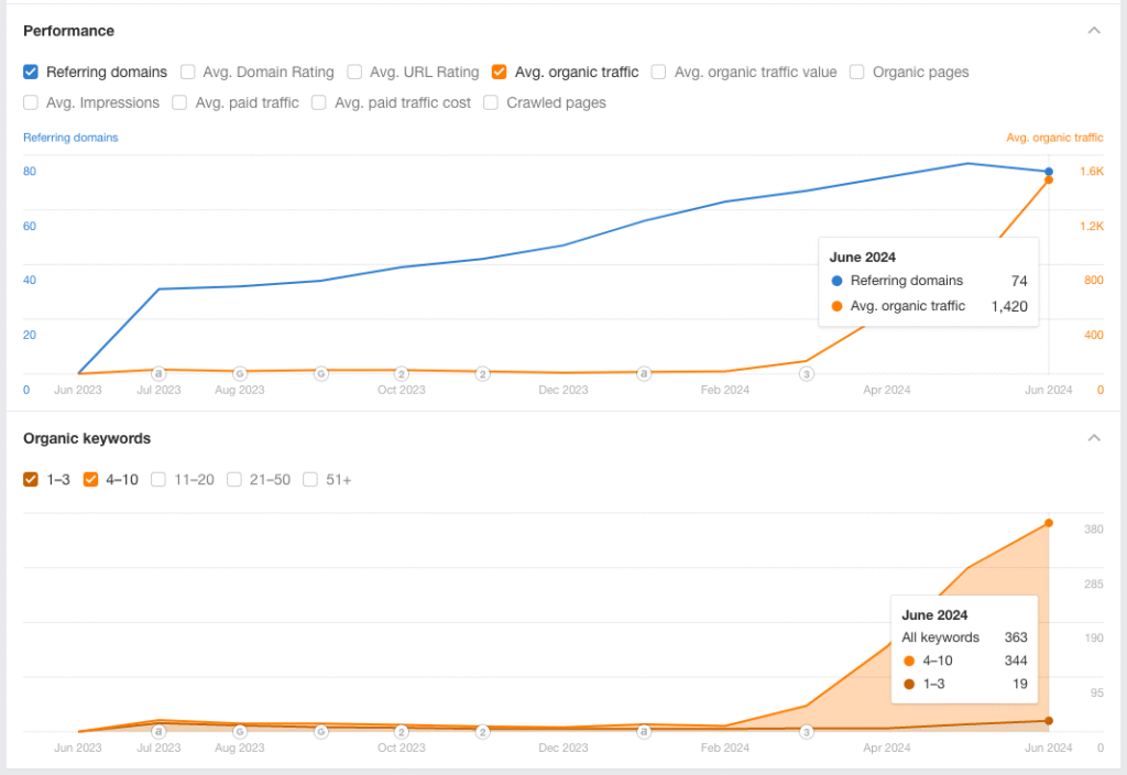 Here’s a peep at the overall SEO performance.